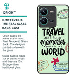 Travel Stamps Glass Case for Vivo V25