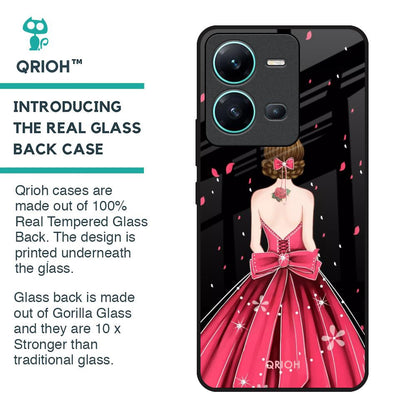 Fashion Princess Glass Case for Vivo V25