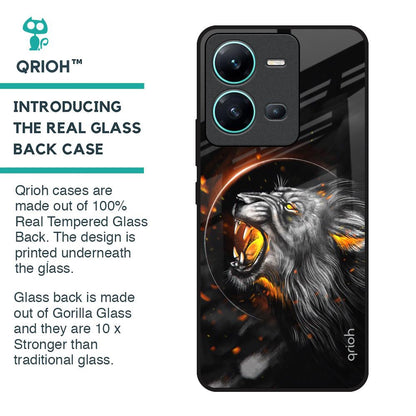 Aggressive Lion Glass Case for Vivo V25