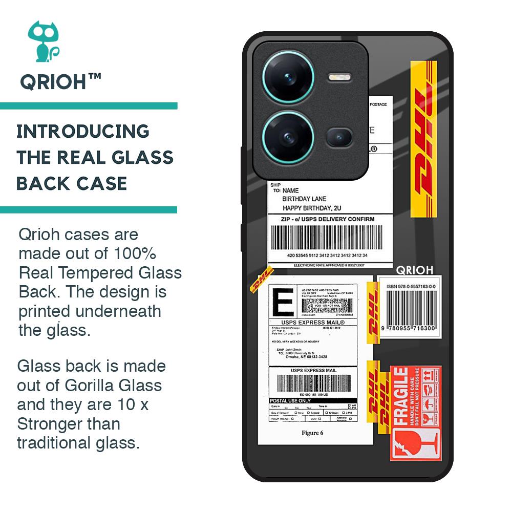 Cool Barcode Label Glass Case For Vivo V25