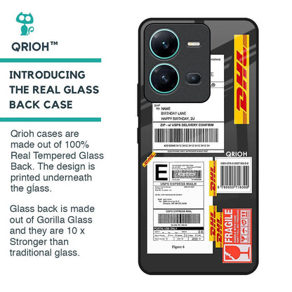 Cool Barcode Label Glass Case For Vivo V25
