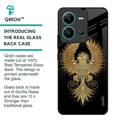 Mythical Phoenix Art Glass Case for Vivo V25
