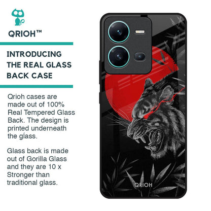 Red Moon Tiger Glass Case for Vivo V25