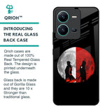 Anime Red Moon Glass Case for Vivo V25