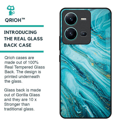 Ocean Marble Glass Case for Vivo V25