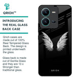 White Angel Wings Glass Case for Vivo V25