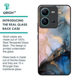 Marble Ink Abstract Glass Case for Vivo V25