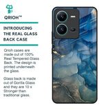 Blue Cool Marble Glass Case for Vivo V25