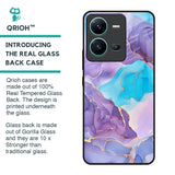 Alcohol ink Marble Glass Case for Vivo V25