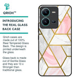 Geometrical Marble Glass Case for Vivo V25