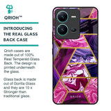 Electroplated Geometric Marble Glass Case for Vivo V25