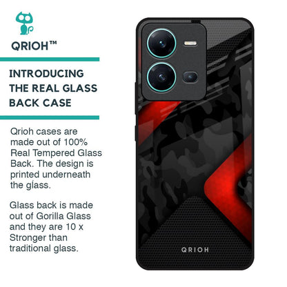Modern Camo Abstract Glass Case for Vivo V25