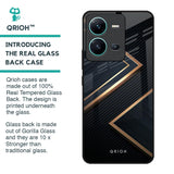 Sleek Golden & Navy Glass Case for Vivo V25