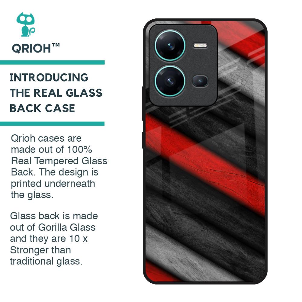 Soft Wooden Texture Glass Case for Vivo V25