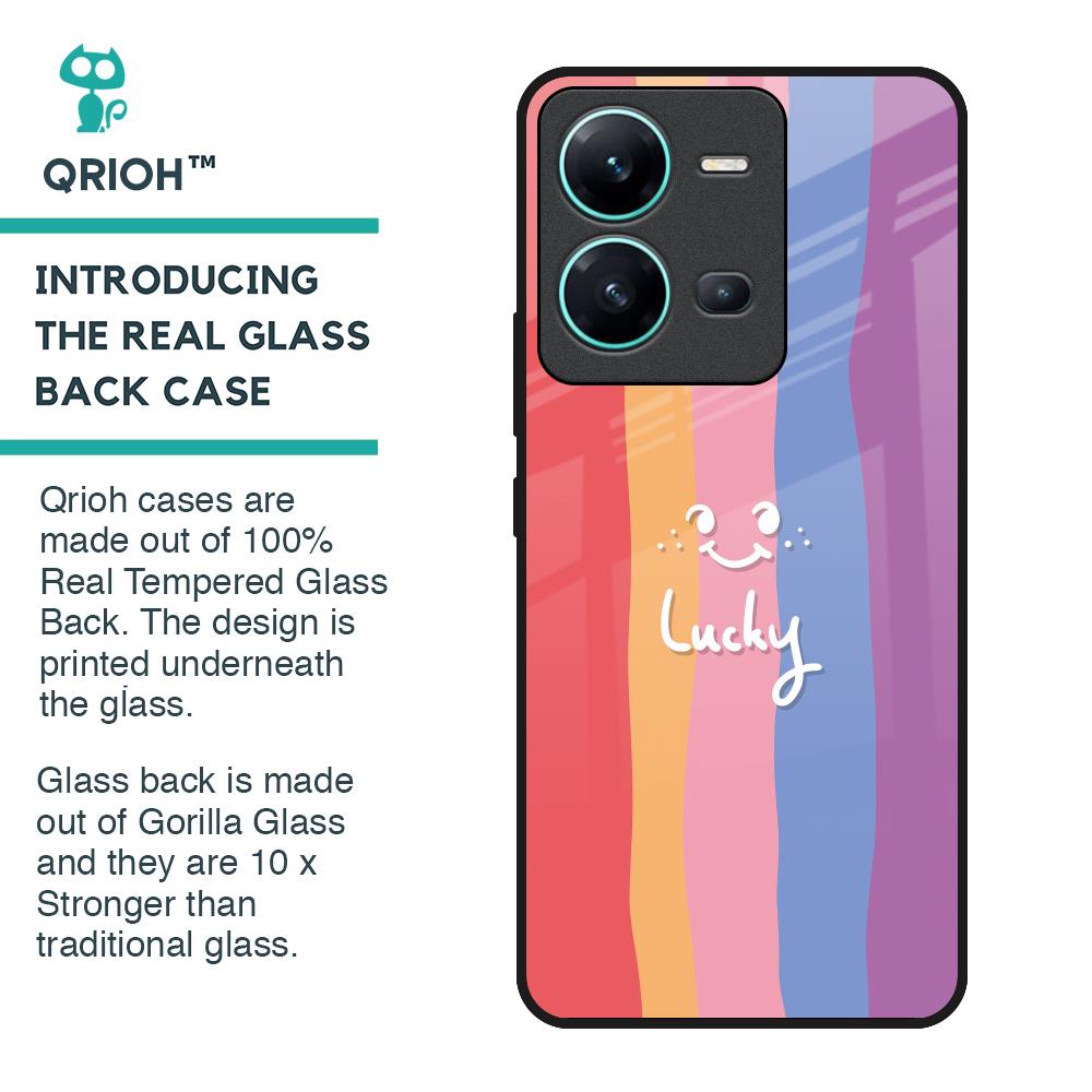 Lucky Abstract Glass Case for Vivo V25