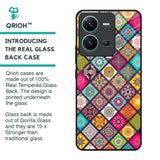 Multicolor Mandala Glass Case for Vivo V25