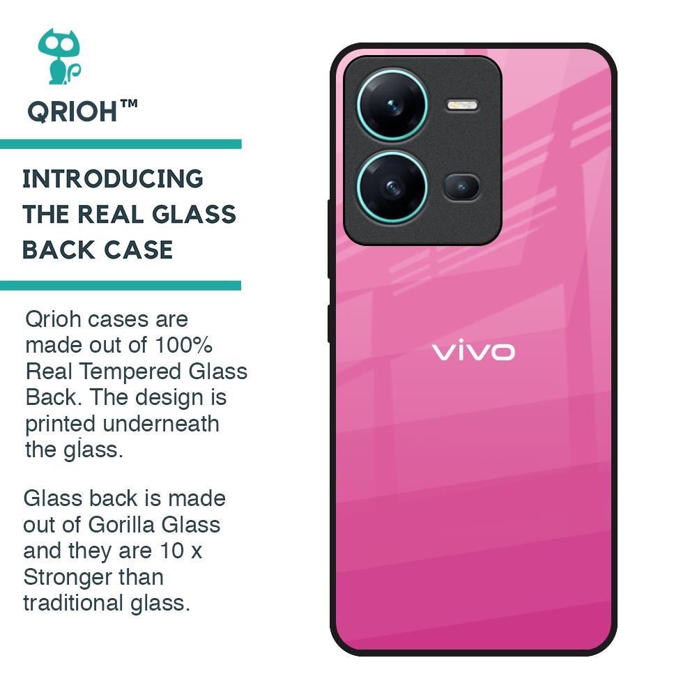 Pink Ribbon Caddy Glass Case for Vivo V25