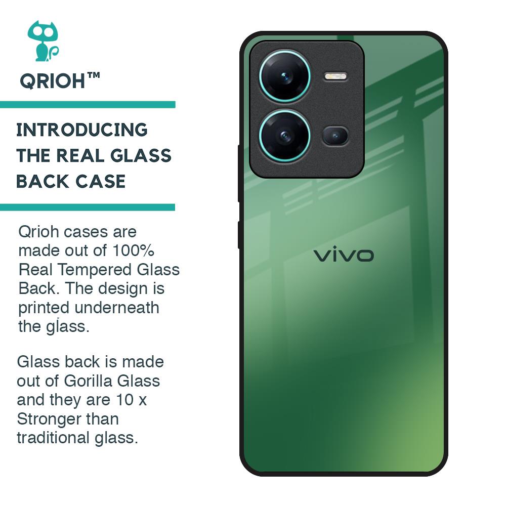 Green Grunge Texture Glass Case for Vivo V25