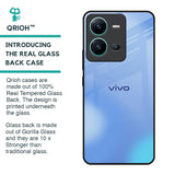Vibrant Blue Texture Glass Case for Vivo V25