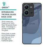 Navy Blue Ombre Glass Case for Vivo V25