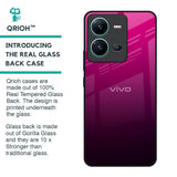 Purple Ombre Pattern Glass Case for Vivo V25