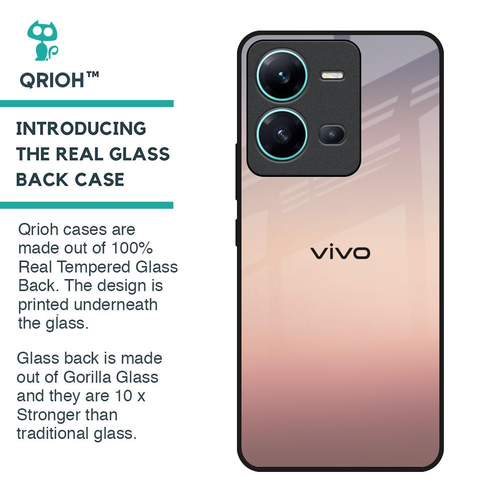 Golden Mauve Glass Case for Vivo V25