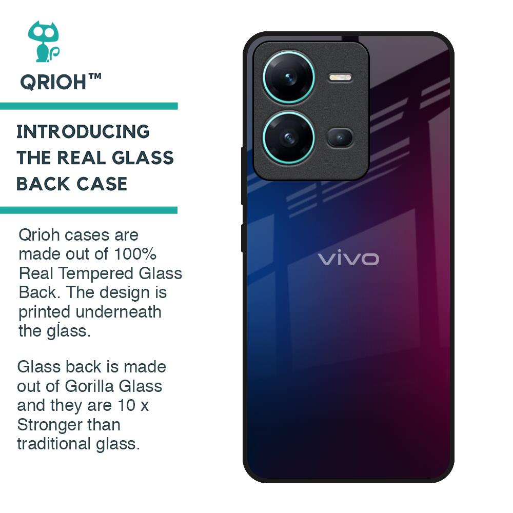 Mix Gradient Shade Glass Case For Vivo V25