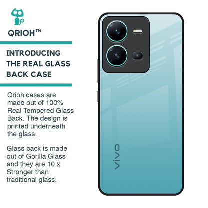 Arctic Blue Glass Case For Vivo V25