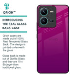 Magenta Gradient Glass Case For Vivo V25