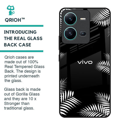 Zealand Fern Design Glass Case For Vivo V25
