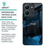 Polygonal Blue Box Glass Case For Vivo V25