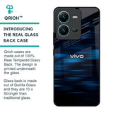 Blue Rough Abstract Glass Case for Vivo V25