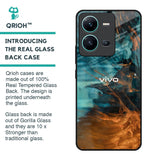 Golden Splash Glass Case for Vivo V25