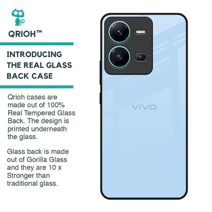 Pastel Sky Blue Glass Case for Vivo V25