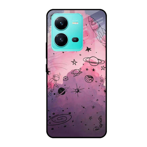 Space Doodles Vivo V25 Glass Cases & Covers Online