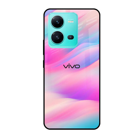 Colorful Waves Vivo V25 Glass Cases & Covers Online