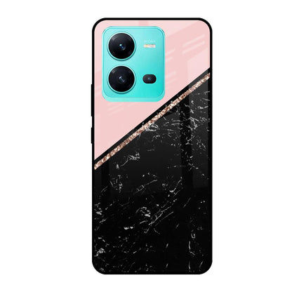 Marble Texture Pink Vivo V25 Glass Cases & Covers Online