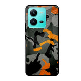 Camouflage Orange Vivo V25 Glass Cases & Covers Online