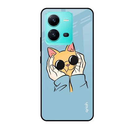 Adorable Cute Kitty Vivo V25 Glass Cases & Covers Online