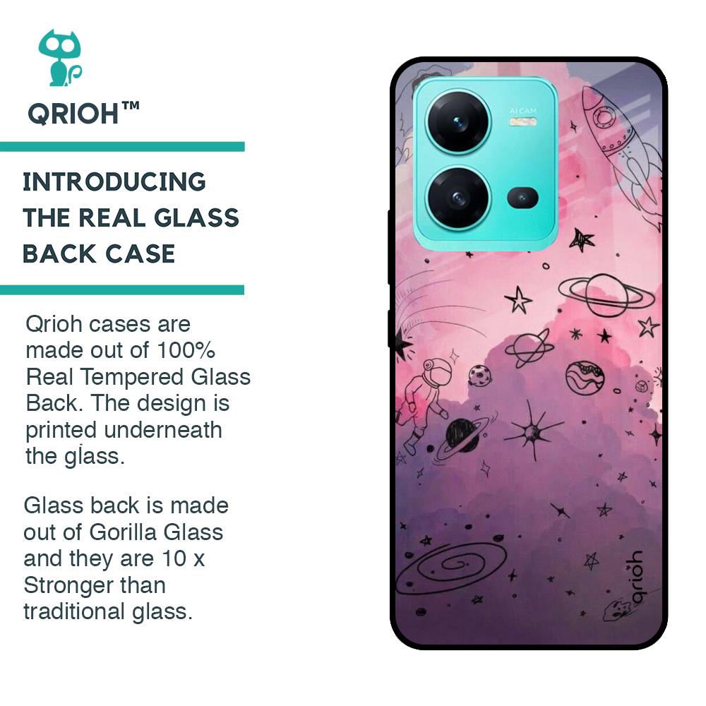 Space Doodles Glass Case for Vivo V25