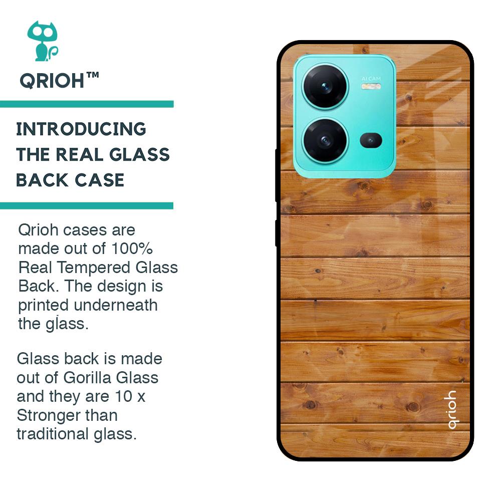 Timberwood Glass Case for Vivo V25