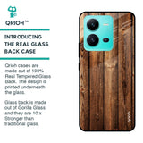 Timber Printed Glass case for Vivo V25