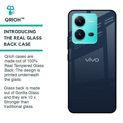 Overshadow Blue Glass Case For Vivo V25