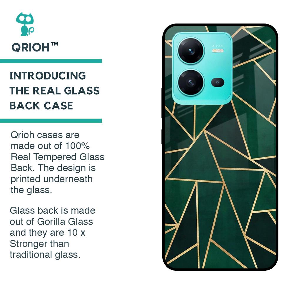 Abstract Green Glass Case For Vivo V25