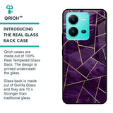 Geometric Purple Glass Case For Vivo V25