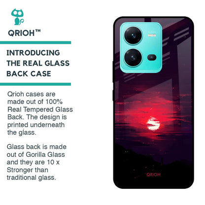 Morning Red Sky Glass Case For Vivo V25