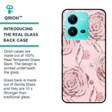 Shimmer Roses Glass case for Vivo V25
