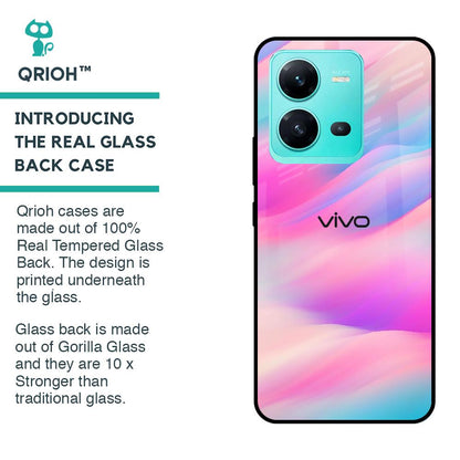 Colorful Waves Glass case for Vivo V25
