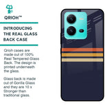 Tricolor Stripes Glass Case For Vivo V25