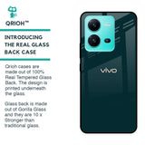 Hunter Green Glass Case For Vivo V25